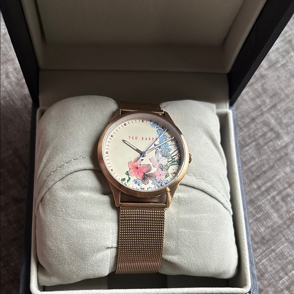 Ted Baker Women's Floral Gold Watch